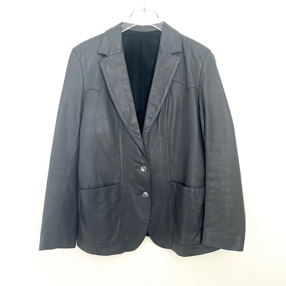 Scully Vintage Leatherware Blazer Jacket Leather Western Coat Gray Size 12 - Picture 1 of 16
